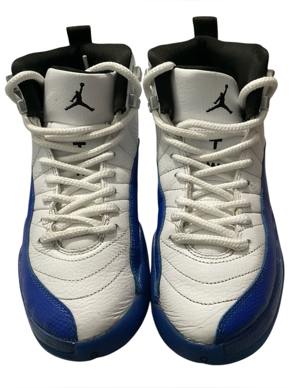 Jordan Retro High-Top Sneakers in White and Blue